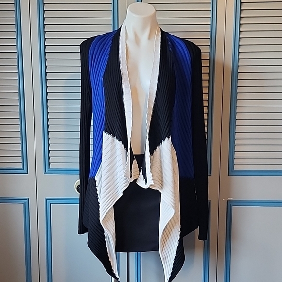 Ana Couture Open Front Colorblock Cardigan - Picture 1 of 14